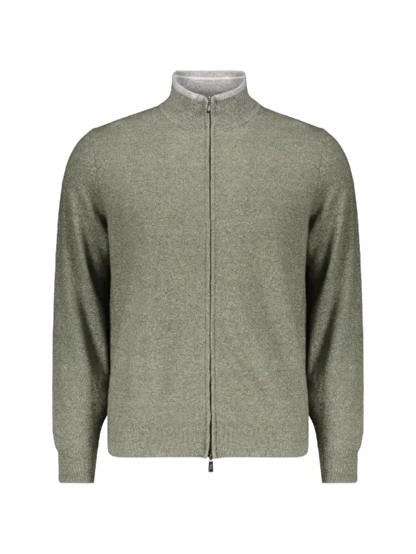 Fedeli Zip Cardigan in Green