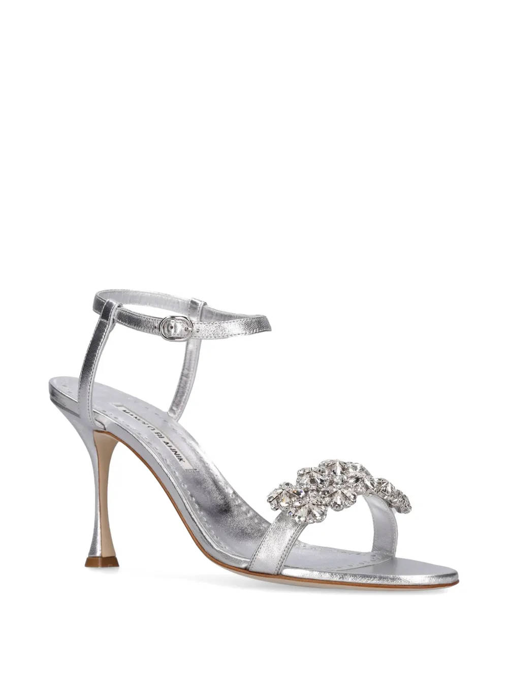 Manolo Blahnik Sandalen verfraaid met kristallen Zilver