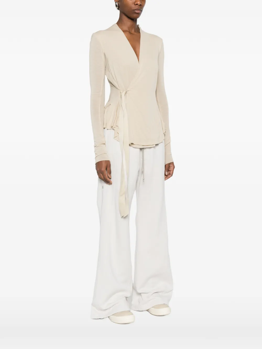  Rick Owens V-neck Ribbon Cardigan - Neutrals 