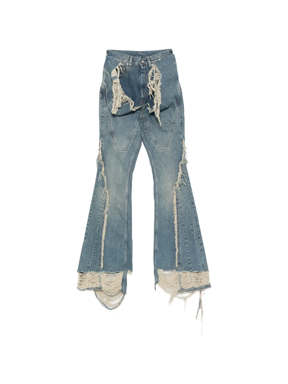 Rick Owens DRKSHDW distressed flared jeans - Blu