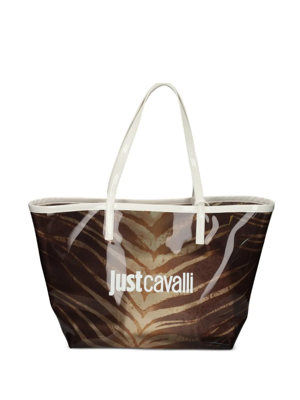 Just Cavalli tiger-stripe tote bag - Marrone