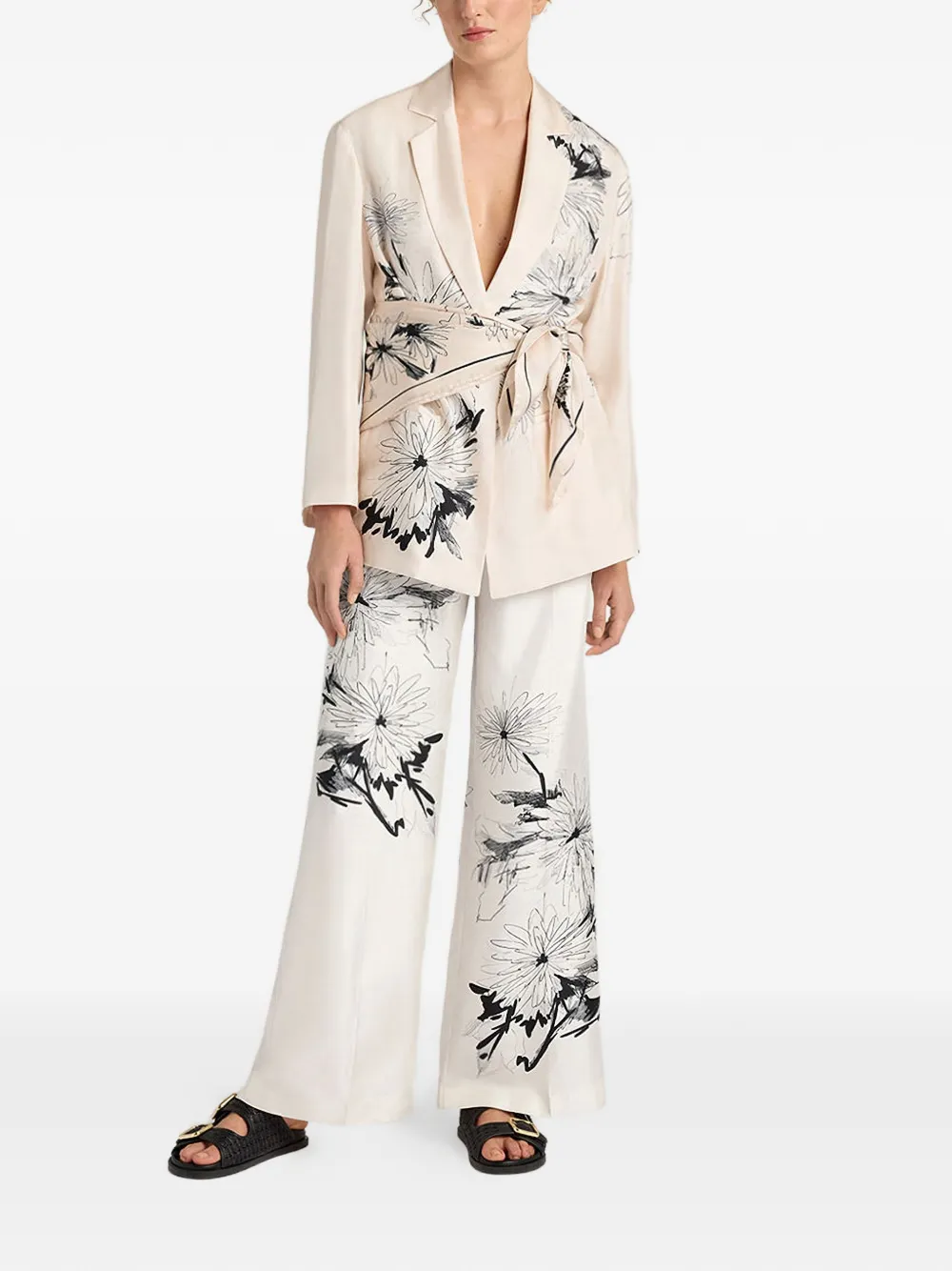 MOMONÌ Zuni blazer met bloemenprint Wit