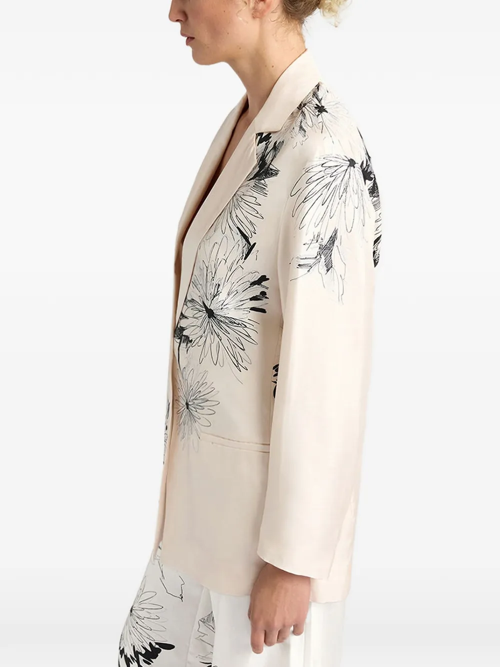 MOMONÌ Zuni blazer met bloemenprint Wit