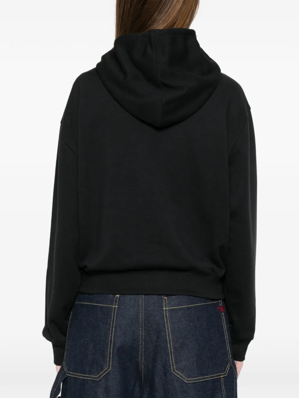 New Balance Hoodie met rits en logo Zwart