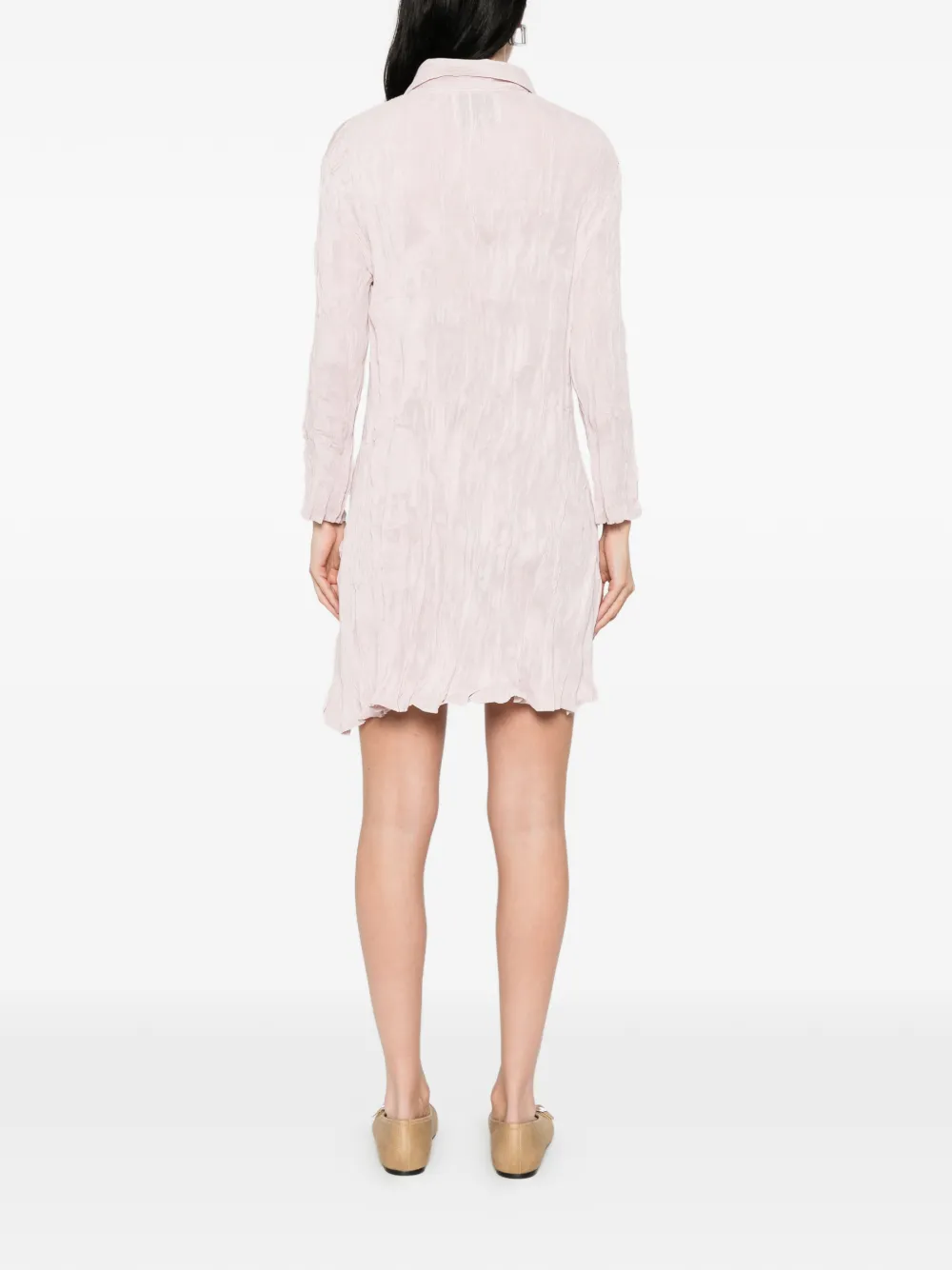 Pleated Mini Shirt Dress