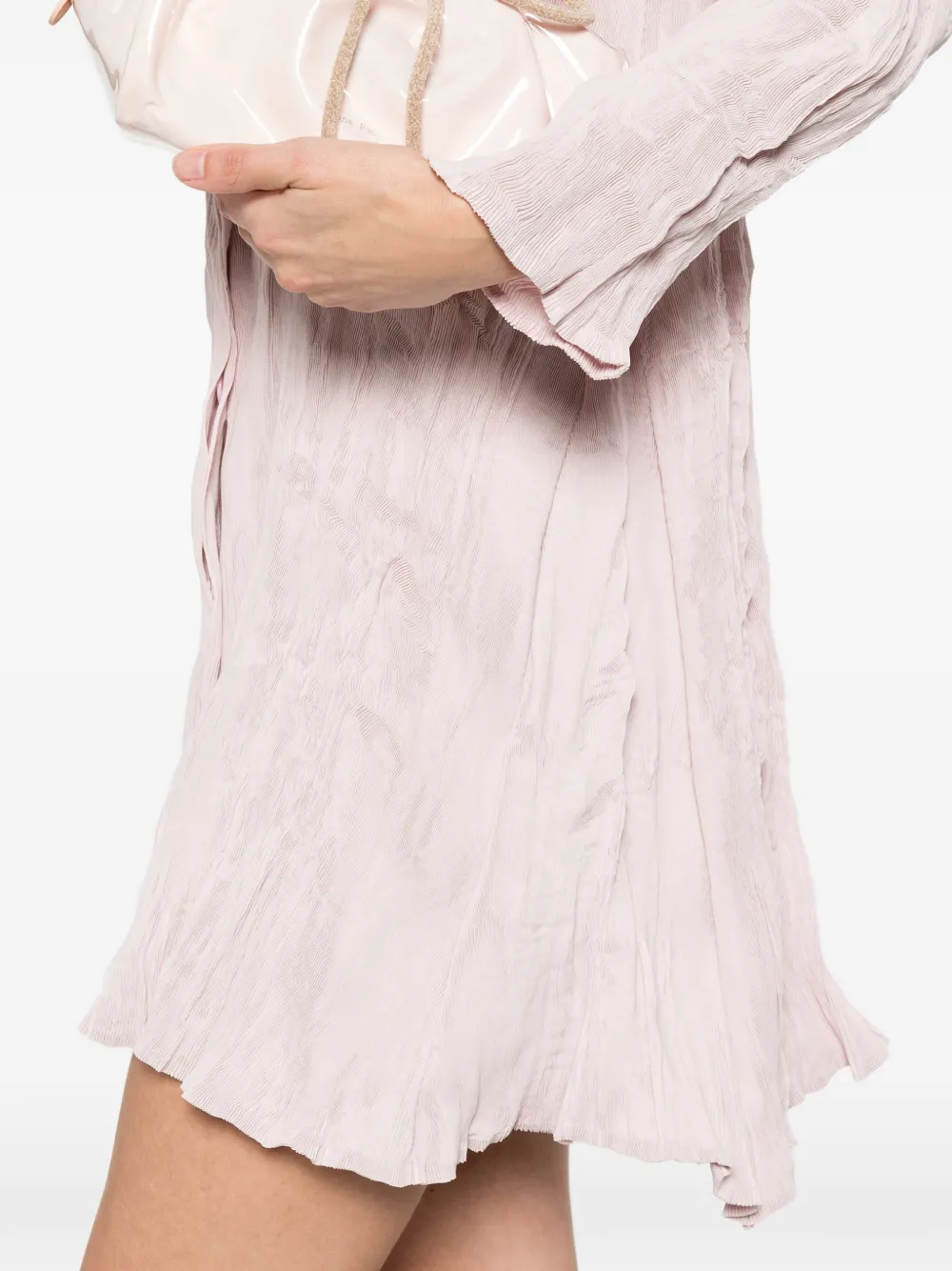 Pleated Mini Shirt Dress