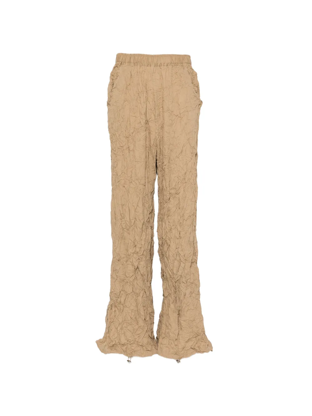 Gongdid Design crinkled trousers - Marrone