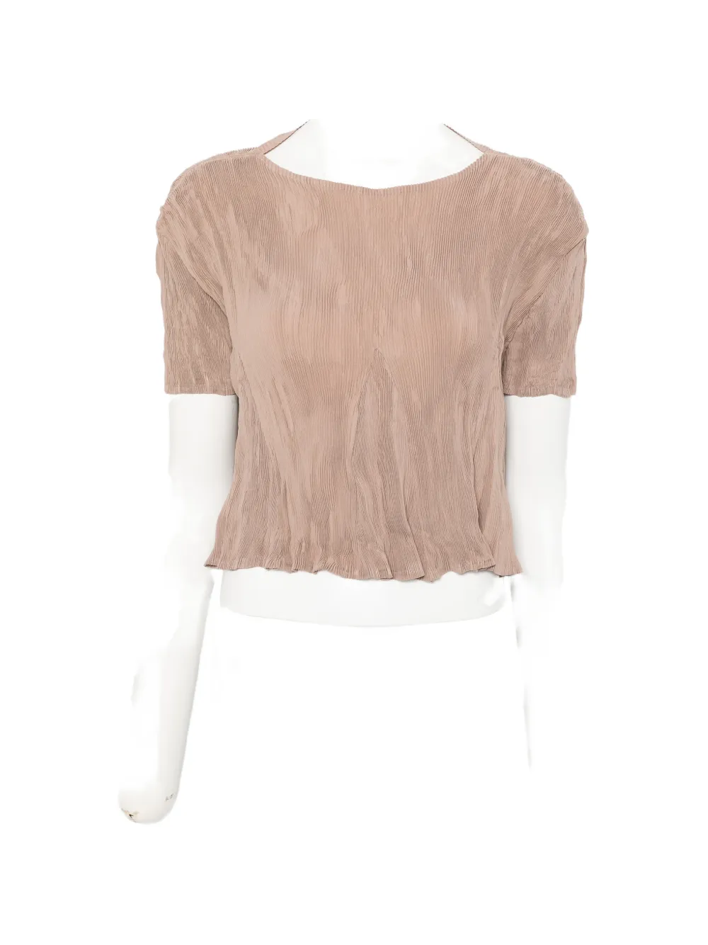 Gongdid Design pleated short-sleeve top - Toni neutri