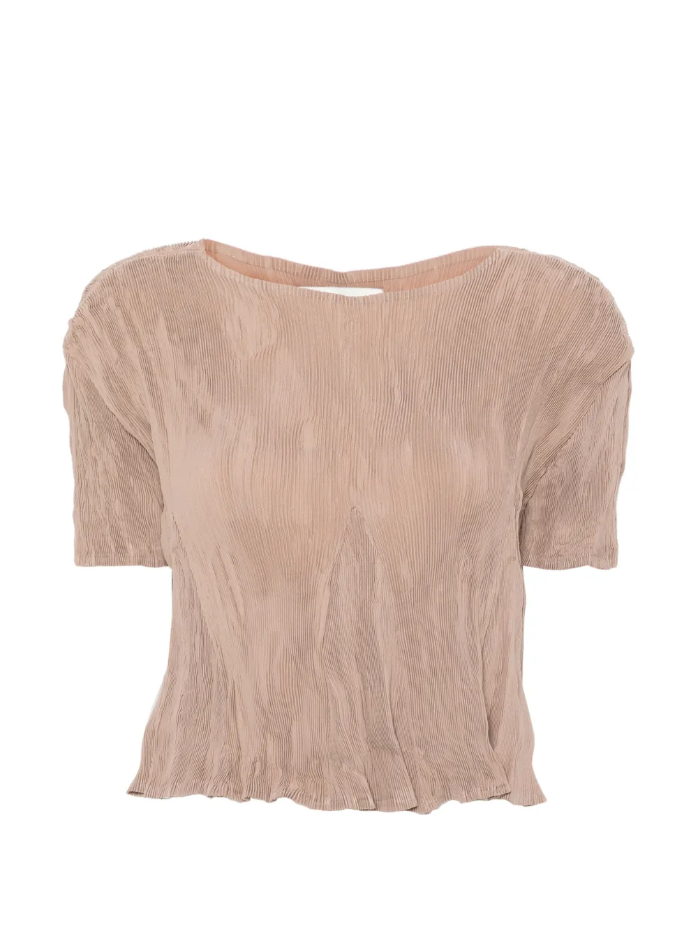 Gongdid Design pleated short-sleeve top - Toni neutri