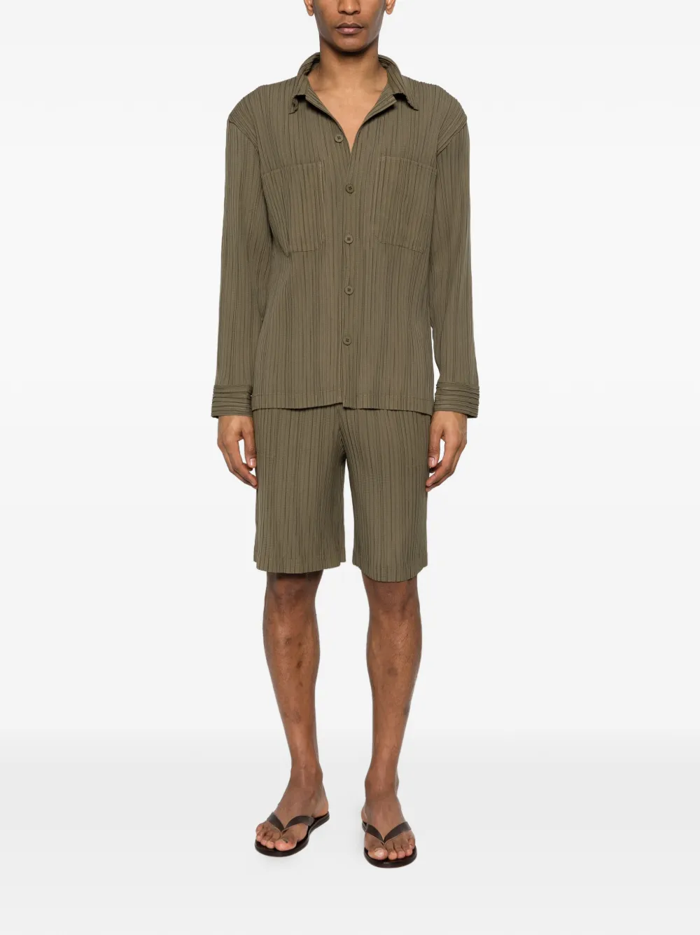 Pleated Elasticated Track Shorts