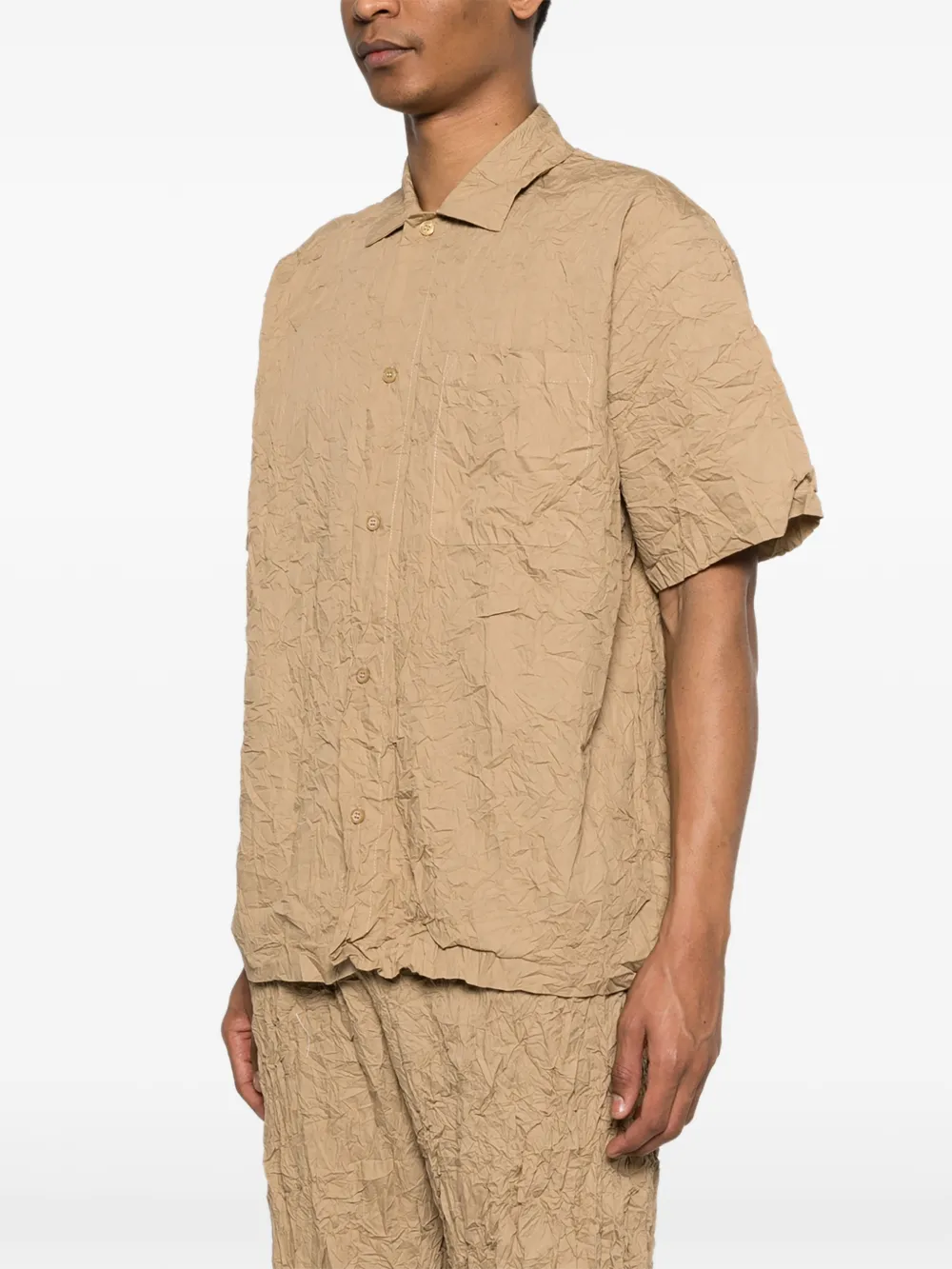  Gongdid Design Chest-pocket Shirt - Brown 