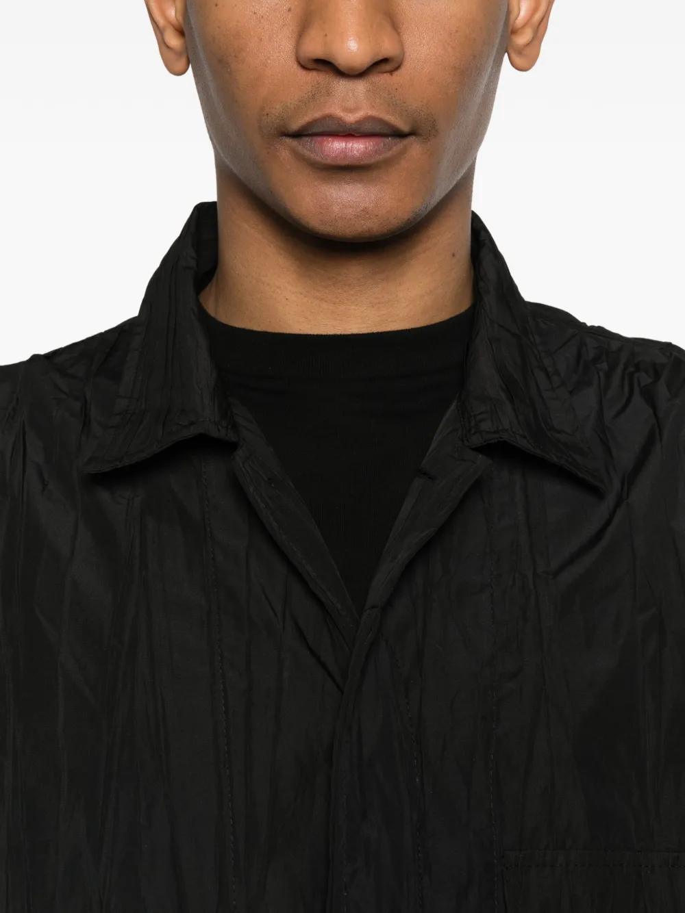 Textured Pocketed Shirt Jacket