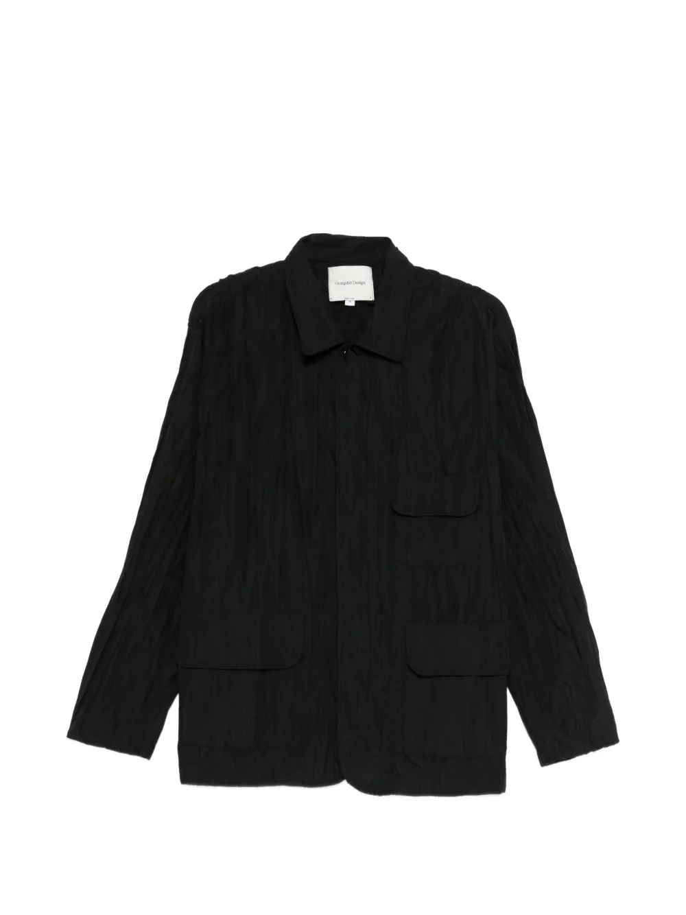 Gongdid Design textured pocketed shirt jacket – Black