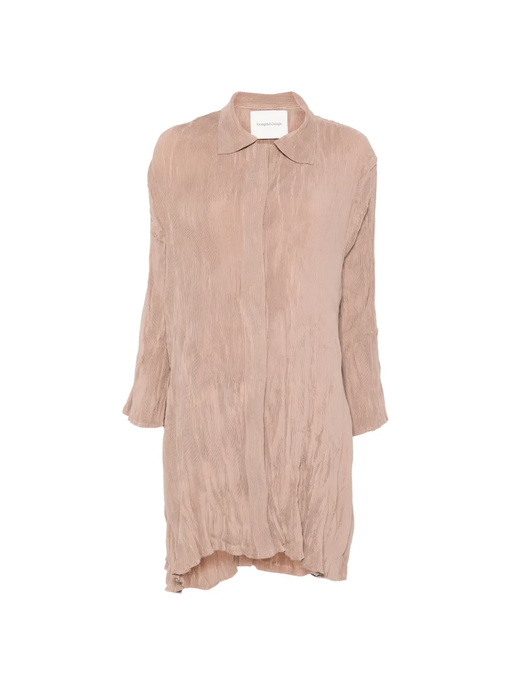 Gongdid Design pleated mini shirtdress - Toni neutri