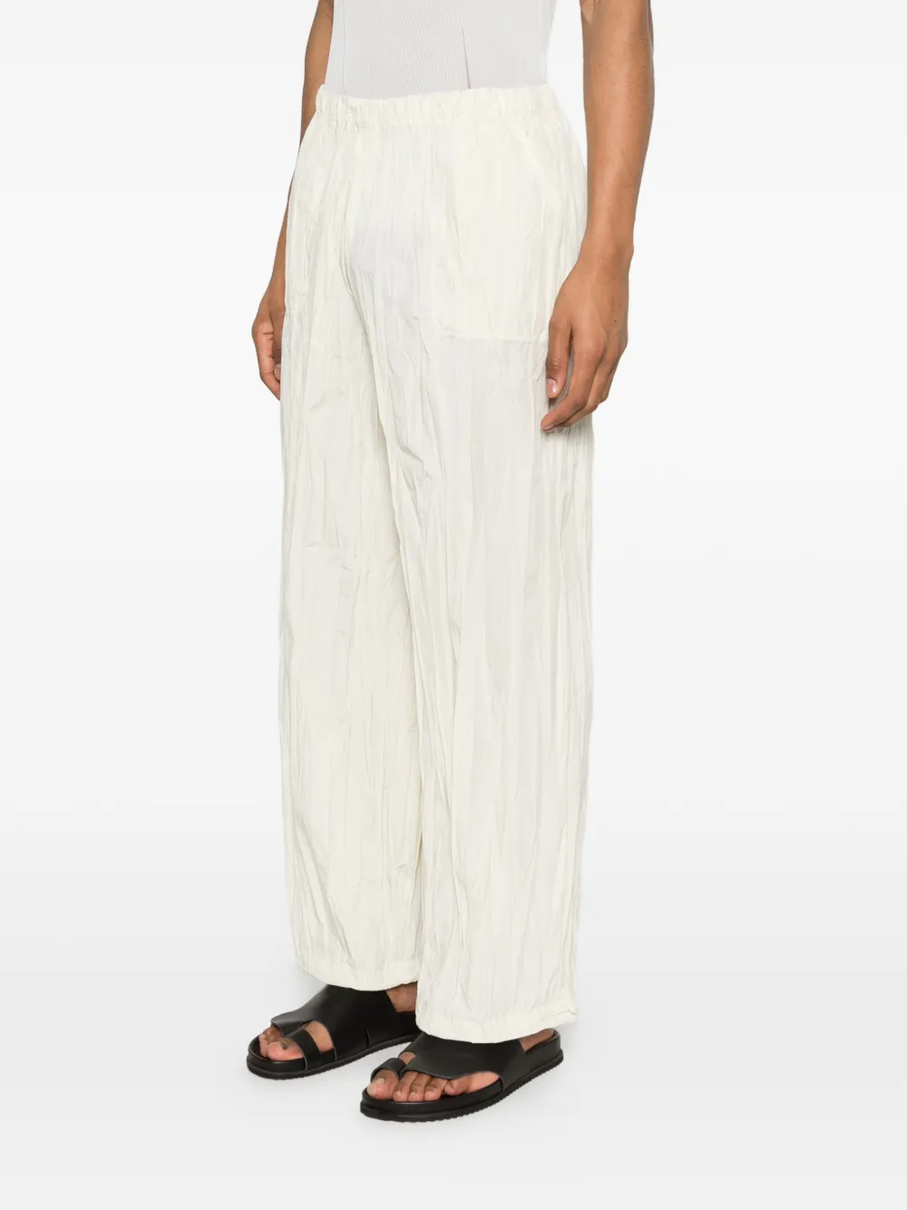  Gongdid Design Textured Straight-leg Trousers - Neutrals 