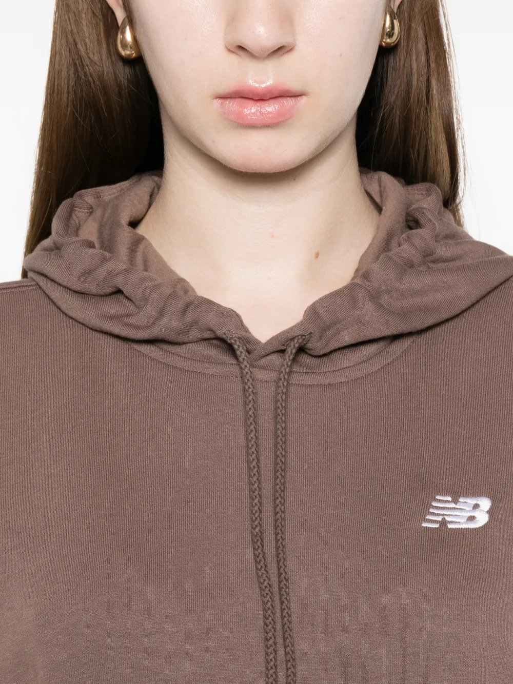 New Balance Hoodie met logodetail Bruin