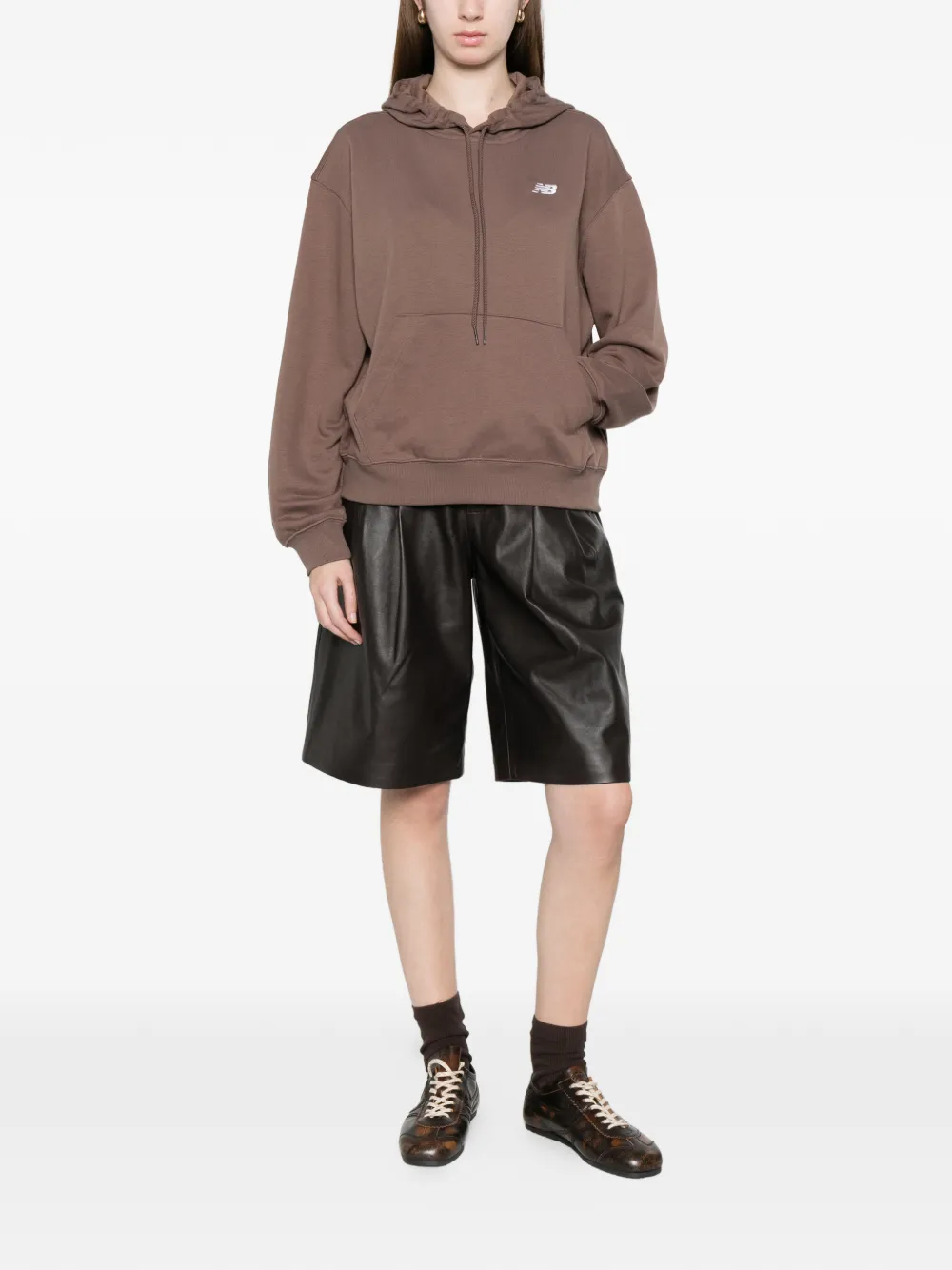 New Balance Hoodie met logodetail Bruin