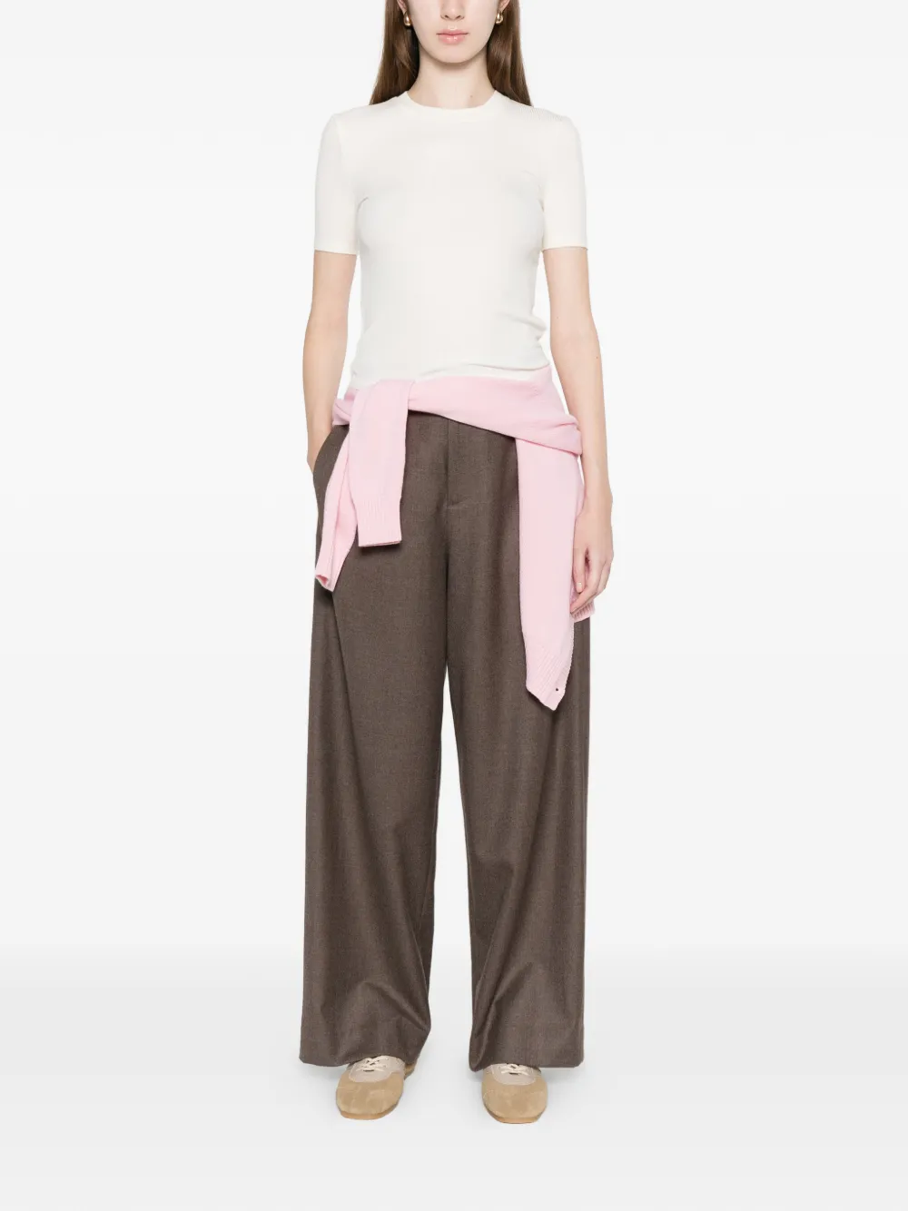  Calvin Klein Ribbed T-shirt - Neutrals 