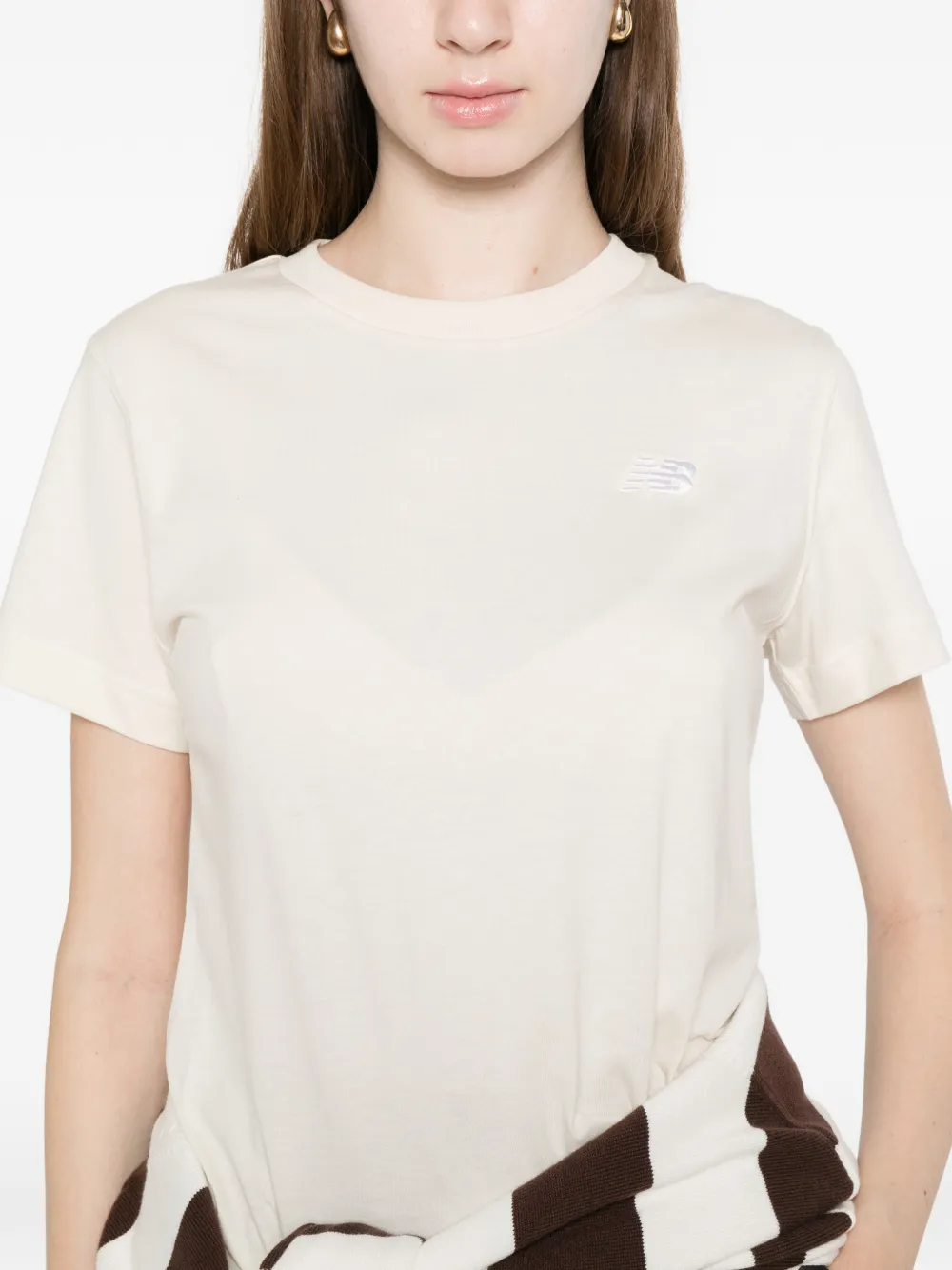 New Balance T-shirt met logo Beige