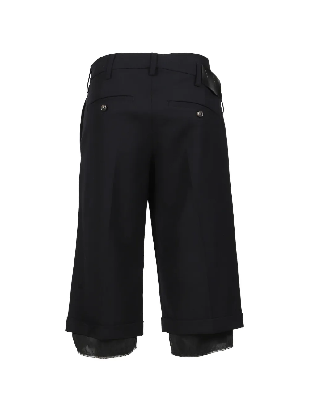 Open Yy Wrap Over Layered Bermuda Shorts - Black 
