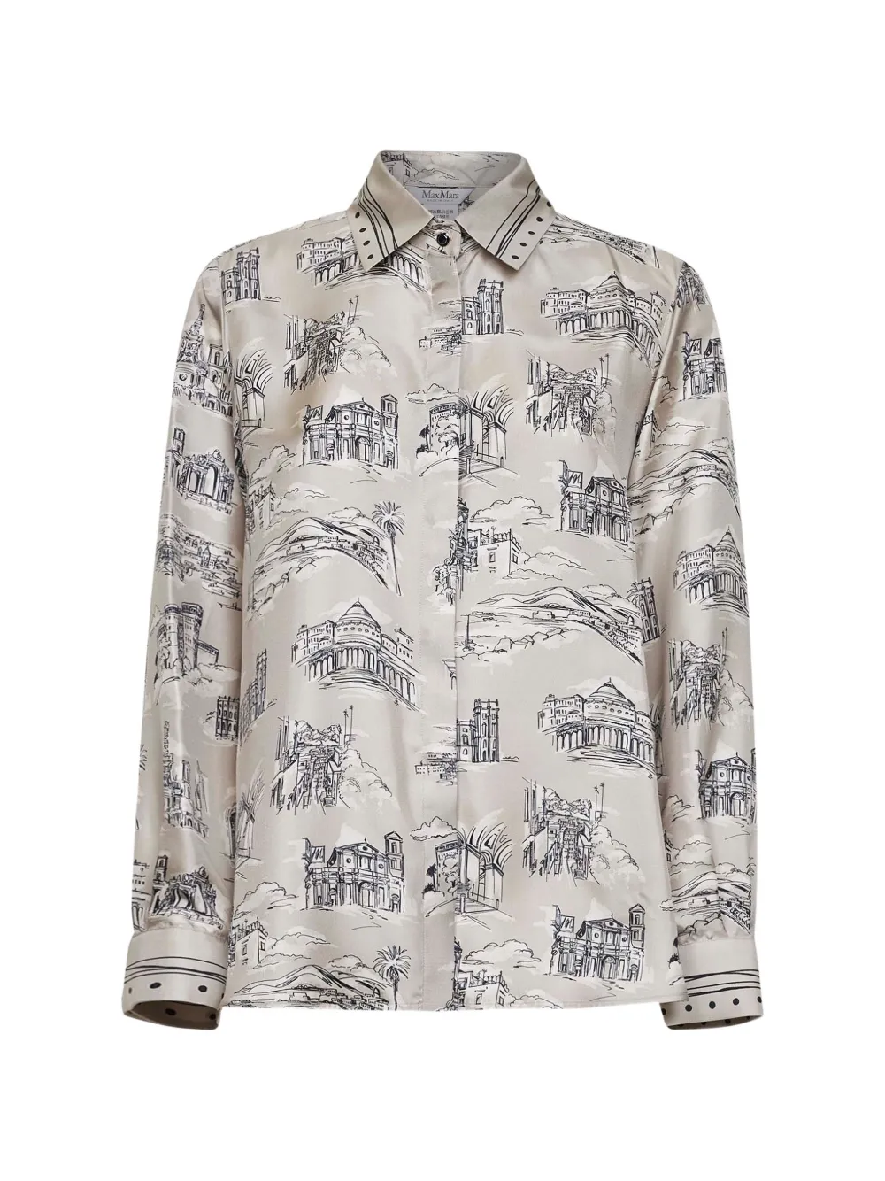 Max Mara architectural-motif shirt - Neutrals
