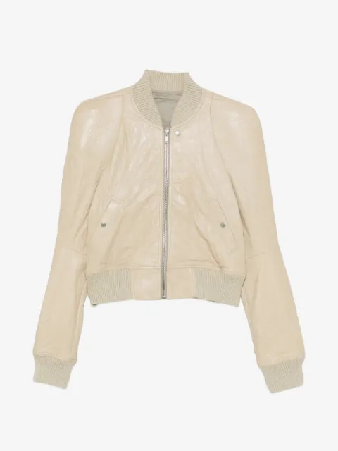 Rick Owens ribbed-hem leather jacket