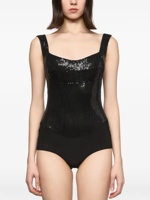 Atu Body Couture square-neck sequin bodysuit