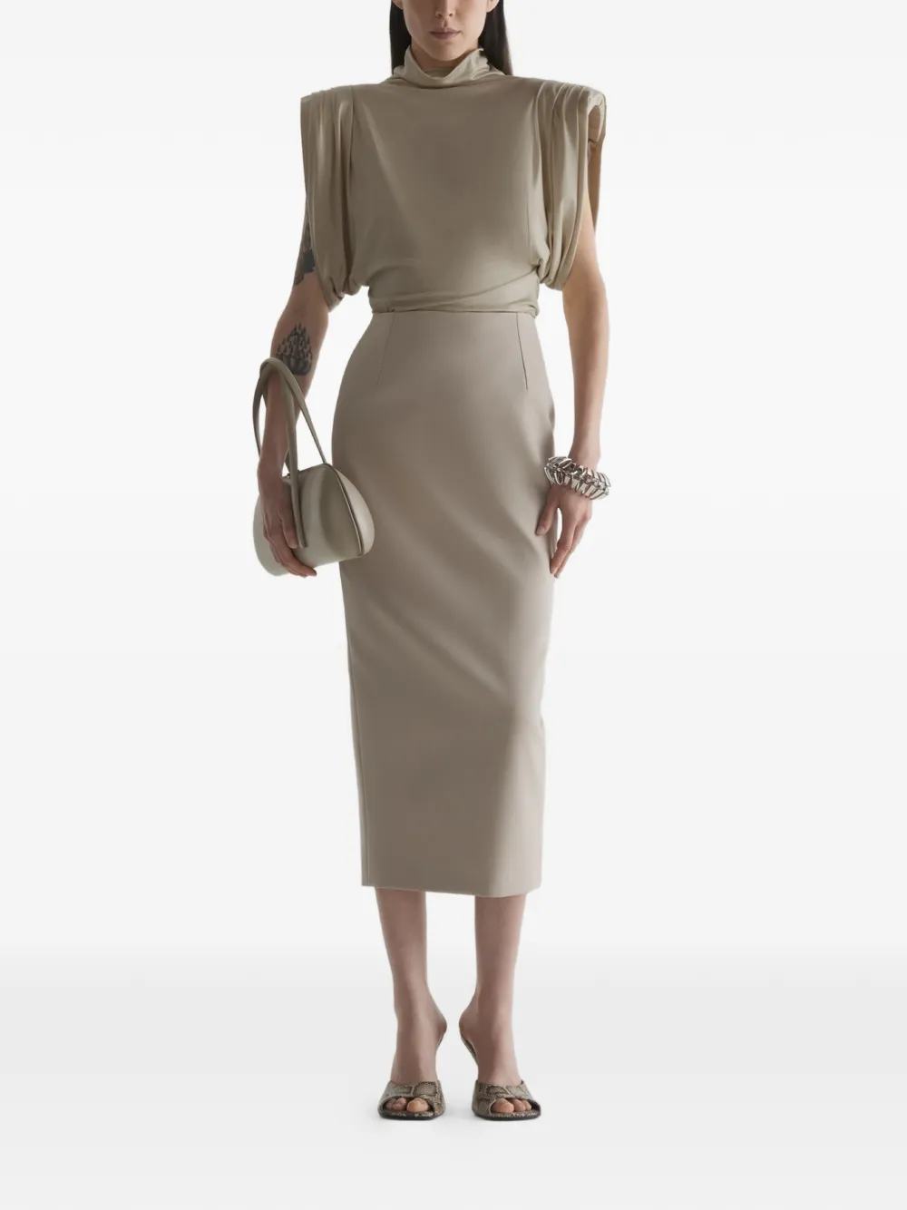 Mugler Jersey blouse Beige