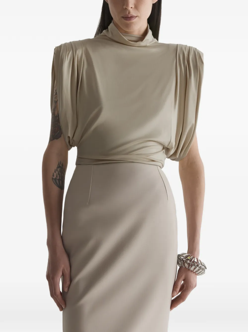 Mugler jersey blouse - Toni neutri