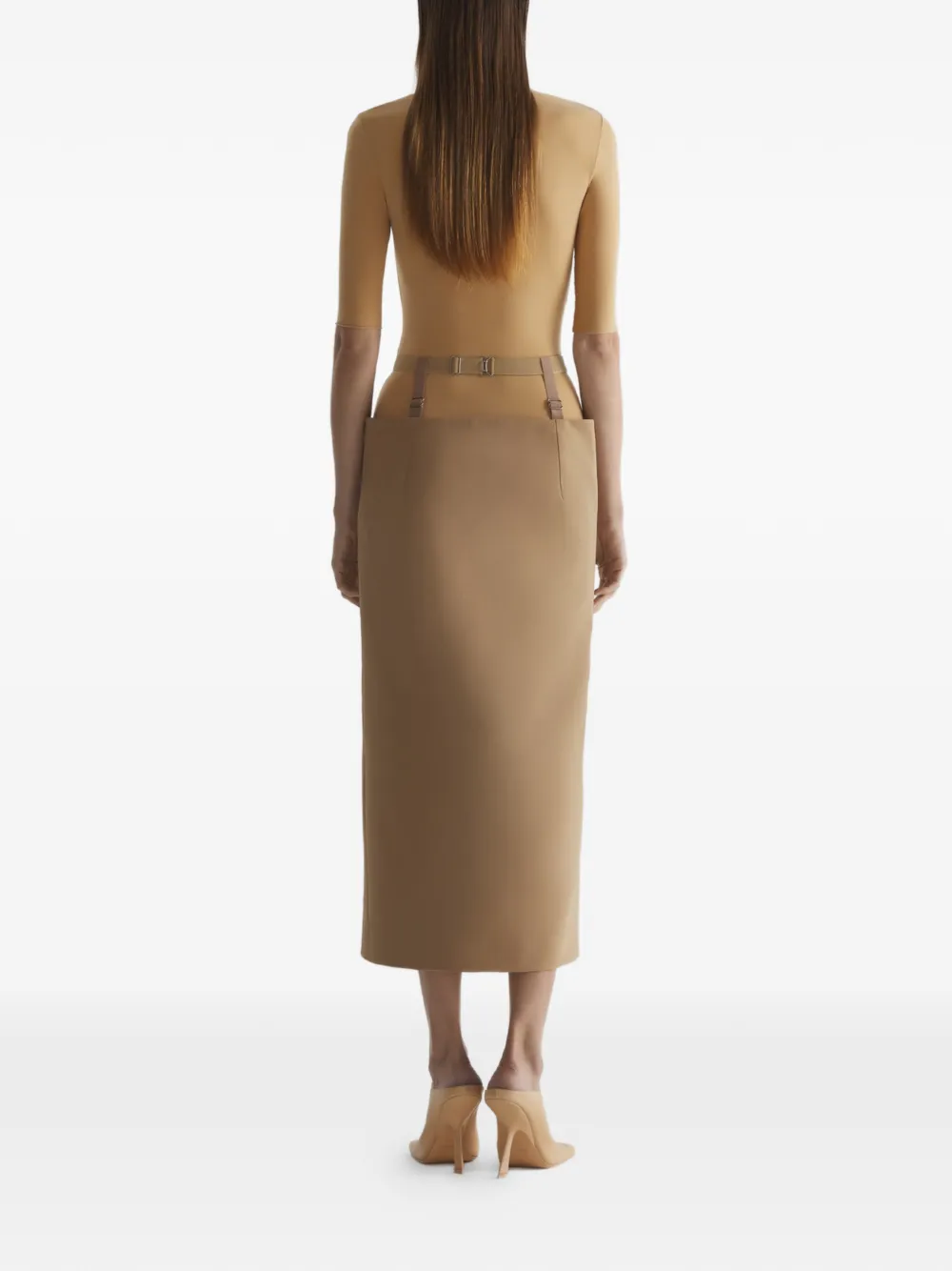 Mugler Suspended rok Bruin