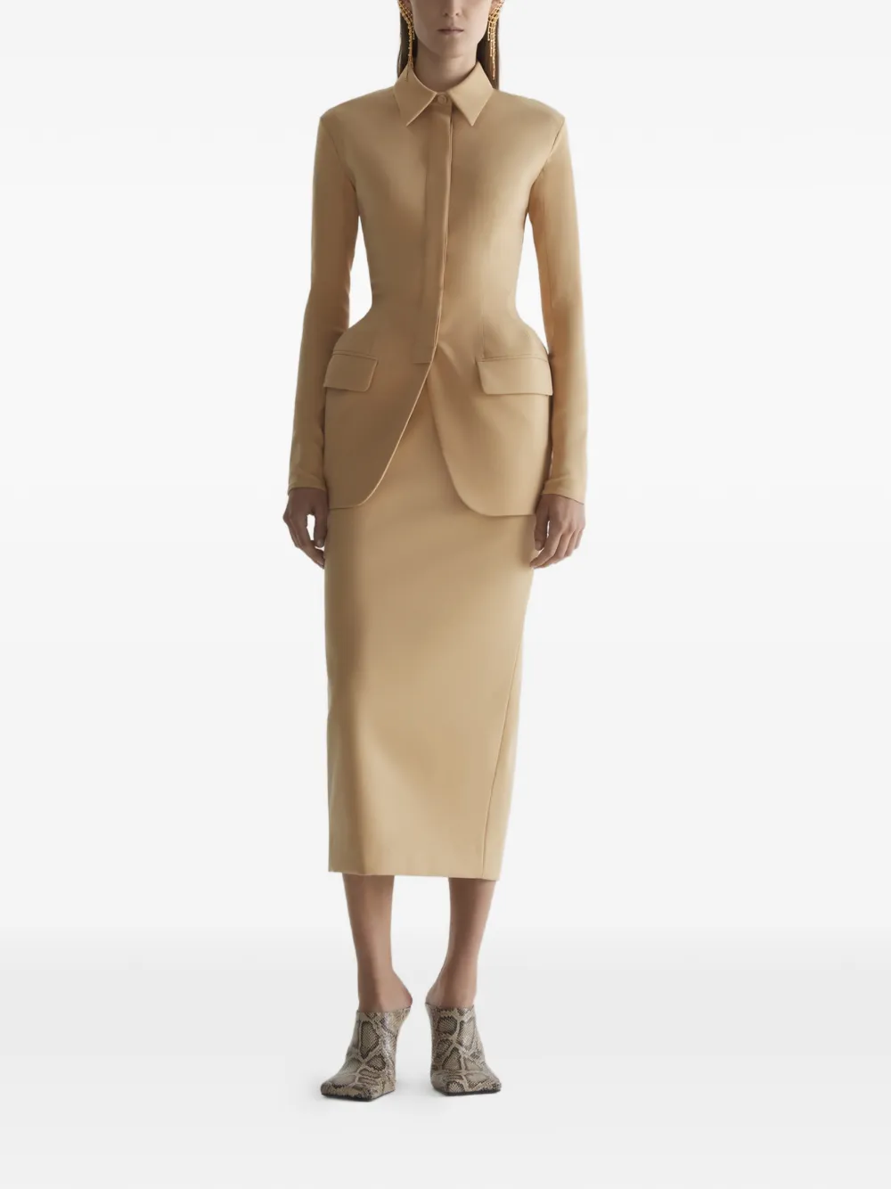  Mugler Hourglass Jacket - Neutrals 