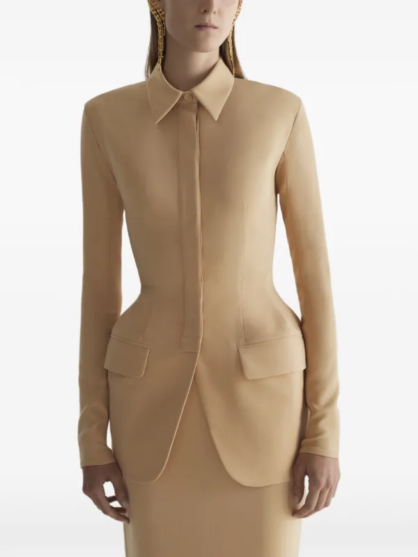Mugler Hourglass Jacket in Neutrals