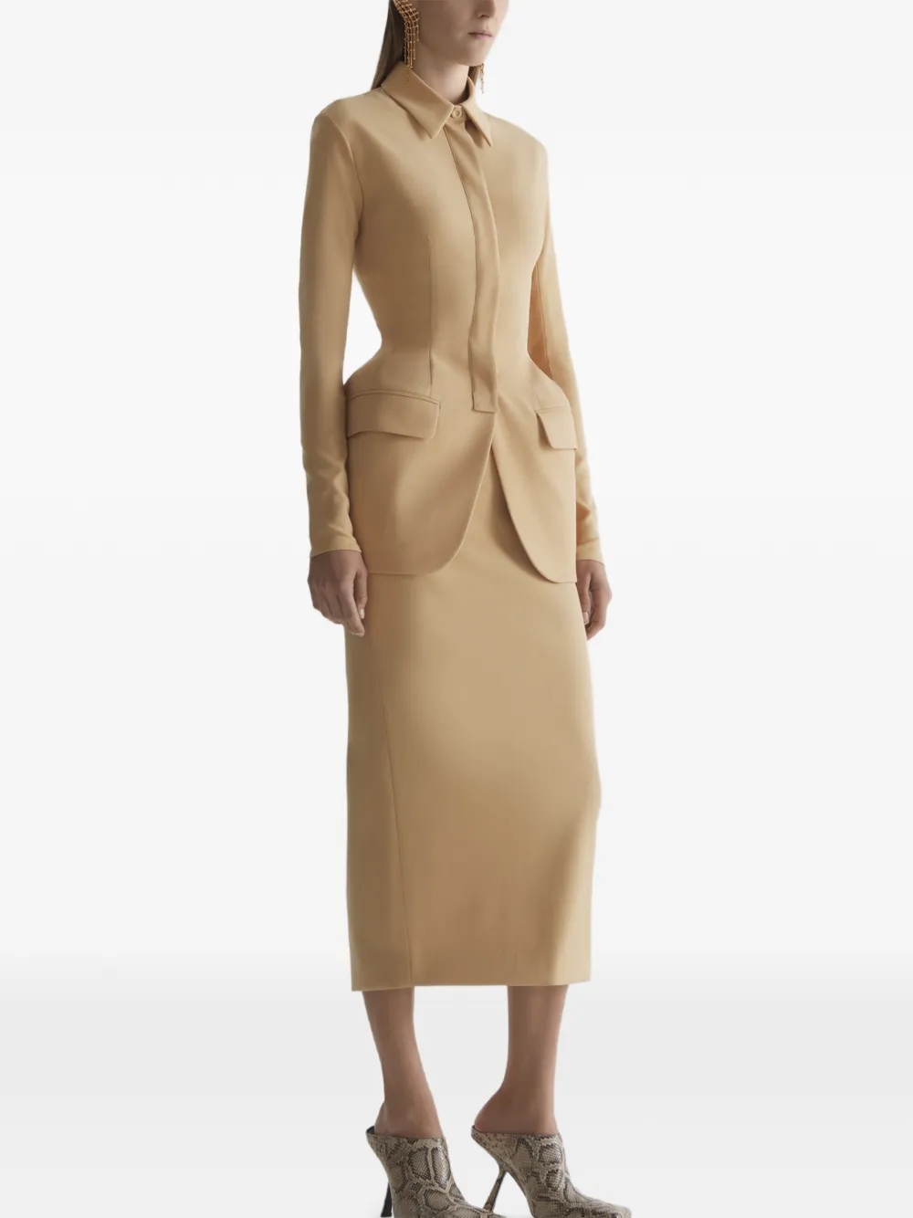  Mugler Hourglass Jacket - Neutrals 