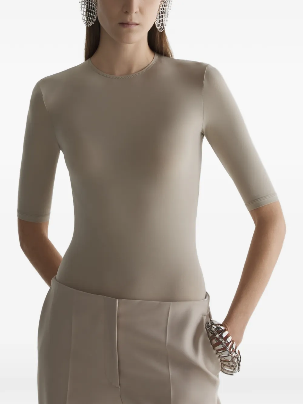 Mugler jersey body - Nude