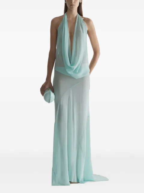 Mugler robe drapée à dos-nu