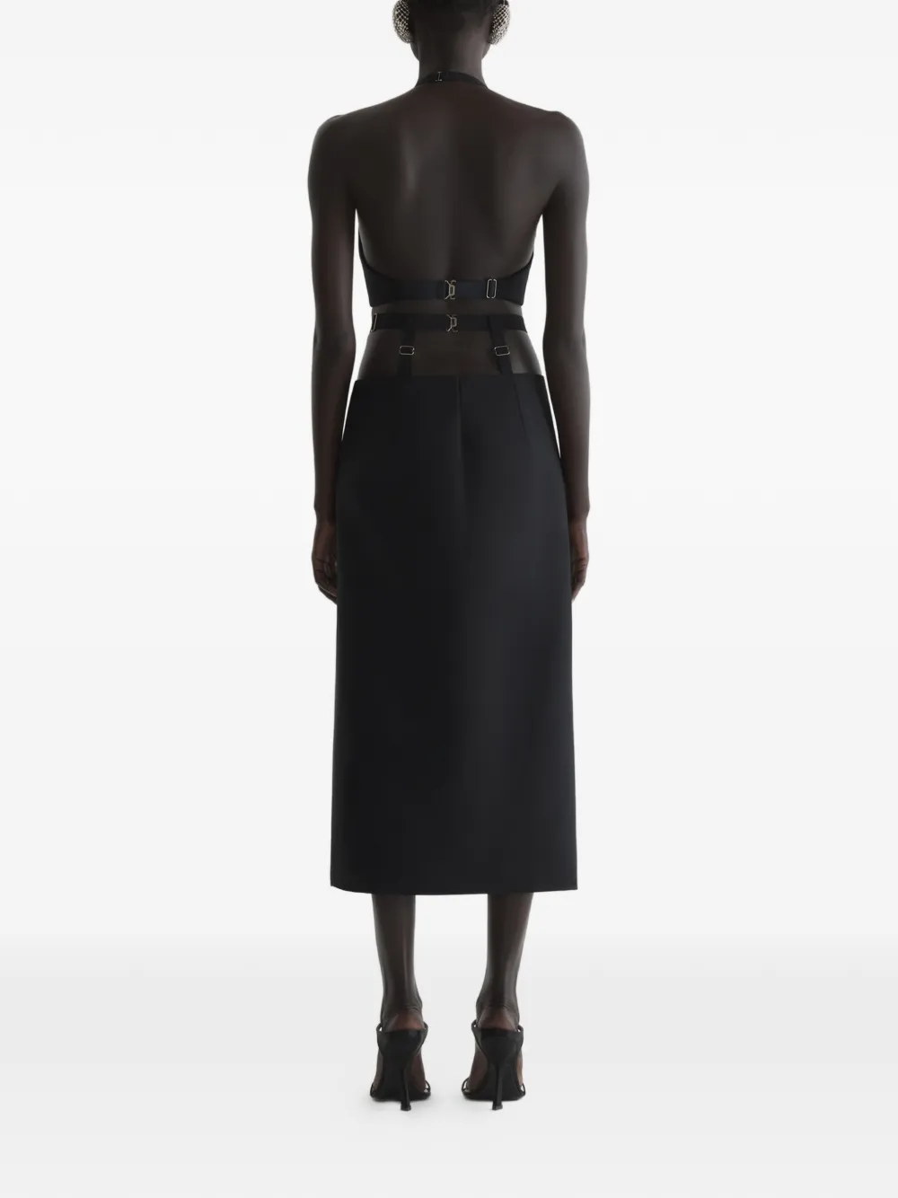 Mugler Cropped top met uitgesneden details Zwart