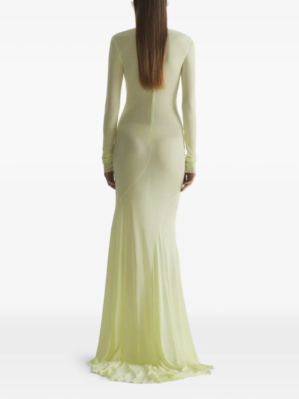 Mugler Avondjurk met col Geel