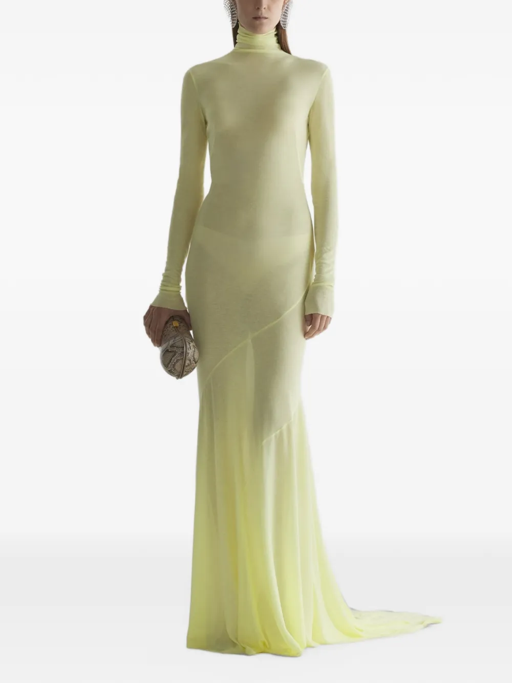 Mugler Avondjurk met col Geel