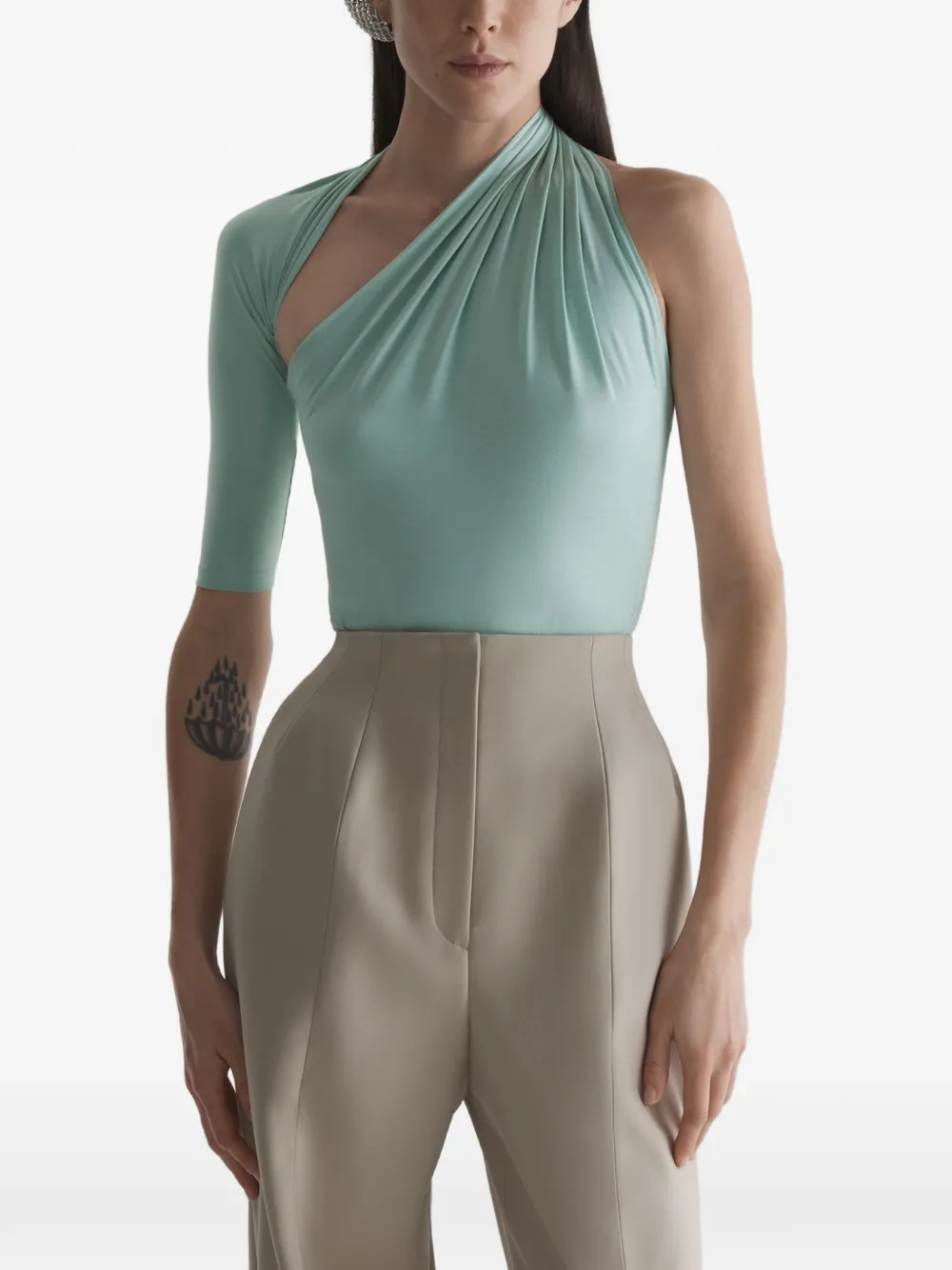 Mugler draped loop T-shirt - Blu