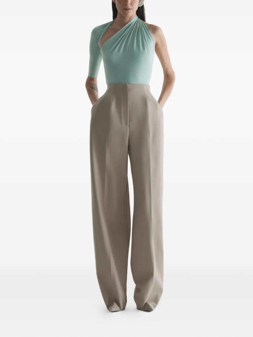  Mugler Draped Loop T-shirt - Blue 