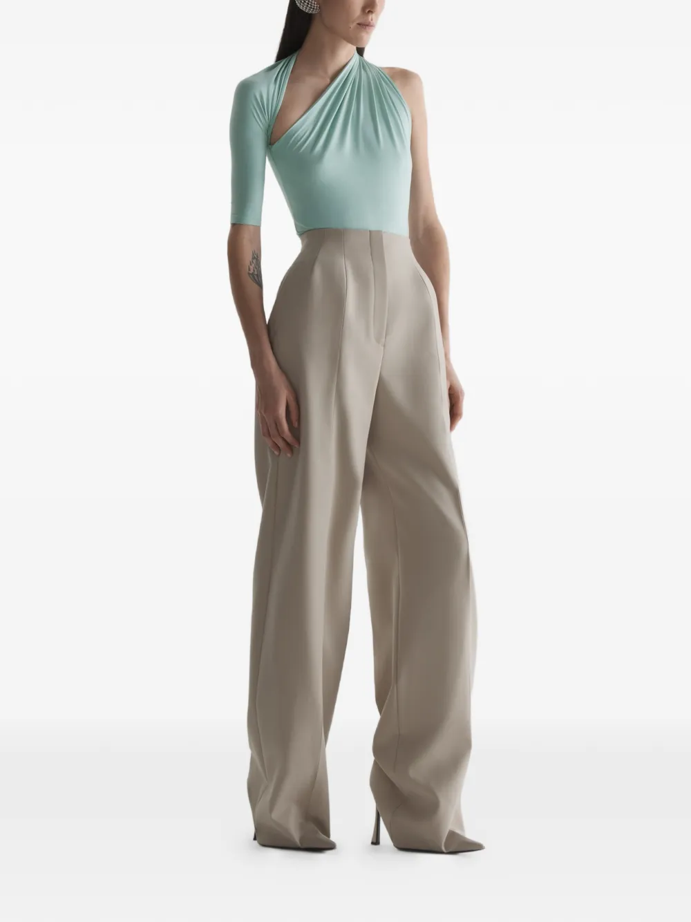 Mugler Draped Loop T-shirt - Blue 