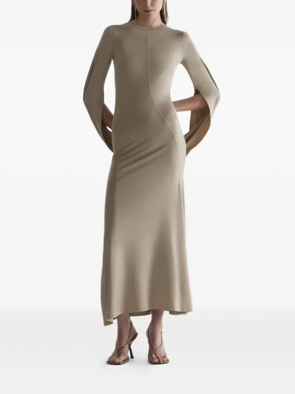 Mugler Cascade Loop Dress in Neutrals