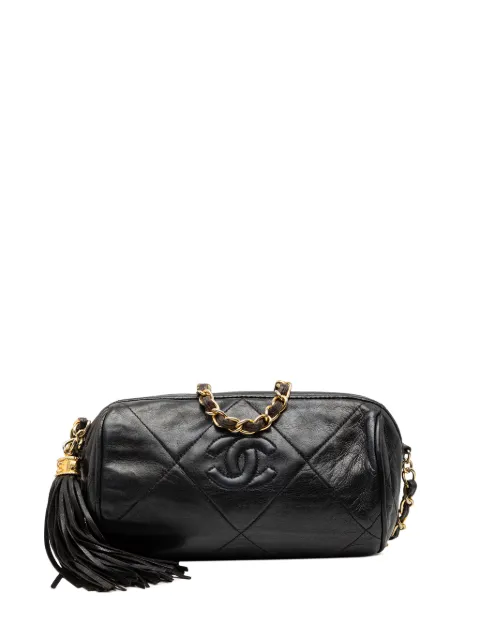 CHANEL Pre-Owned bolsa crossbody capitonada de piel de cordero Tassel Barrel 1986-1988