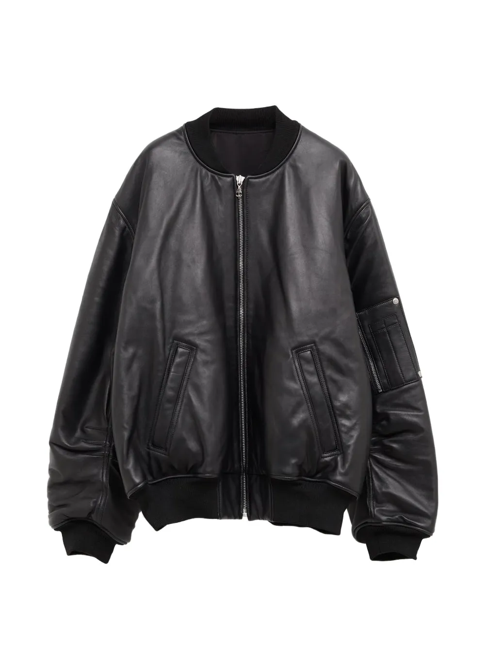 Amal Guessous zip-up leather jacket - Nero