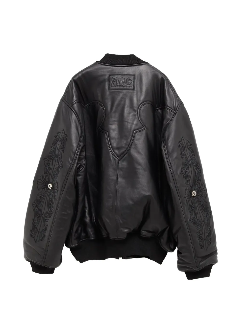  Amal Guessous Zip-up Leather Jacket - Black 