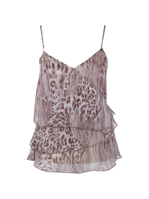 Blugirl ruffled animal-print top