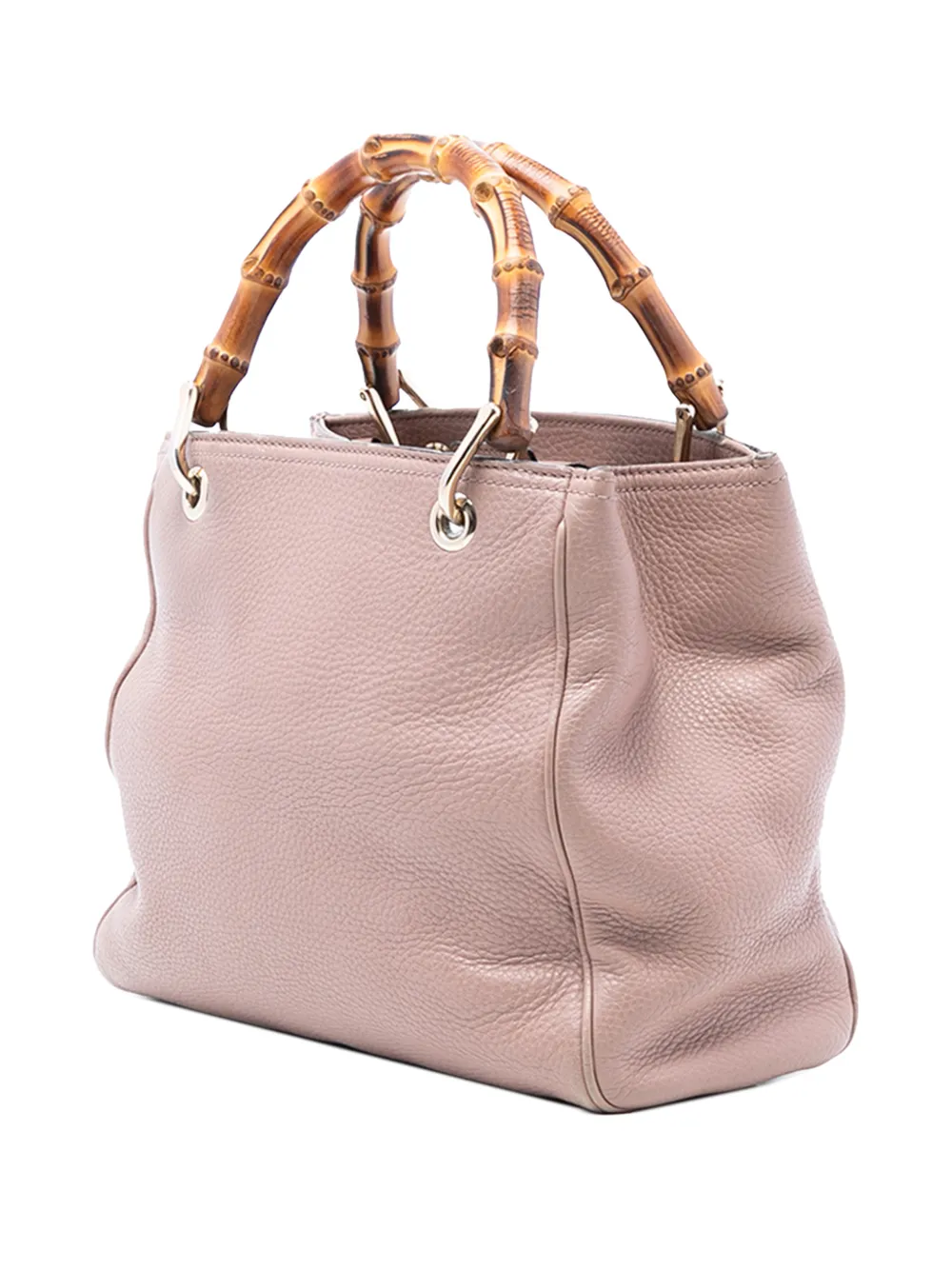 2016-2026 Small Calfskin Bamboo Shopper Satchel