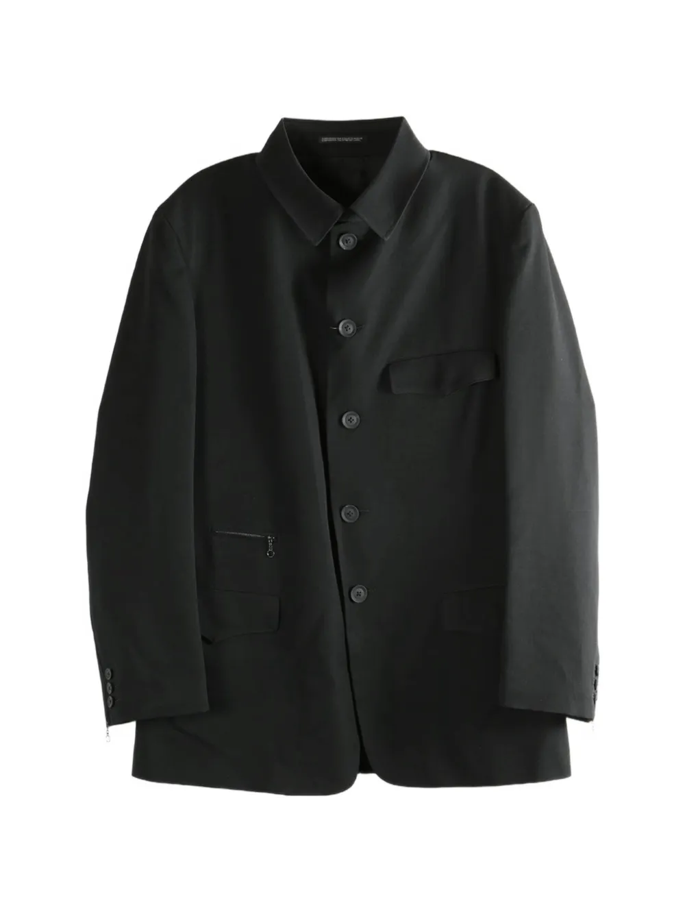 Yohji Yamamoto button-up gabardine jacket - Nero