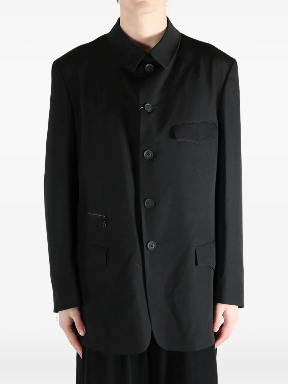 Button-Up Gabardine Jacket