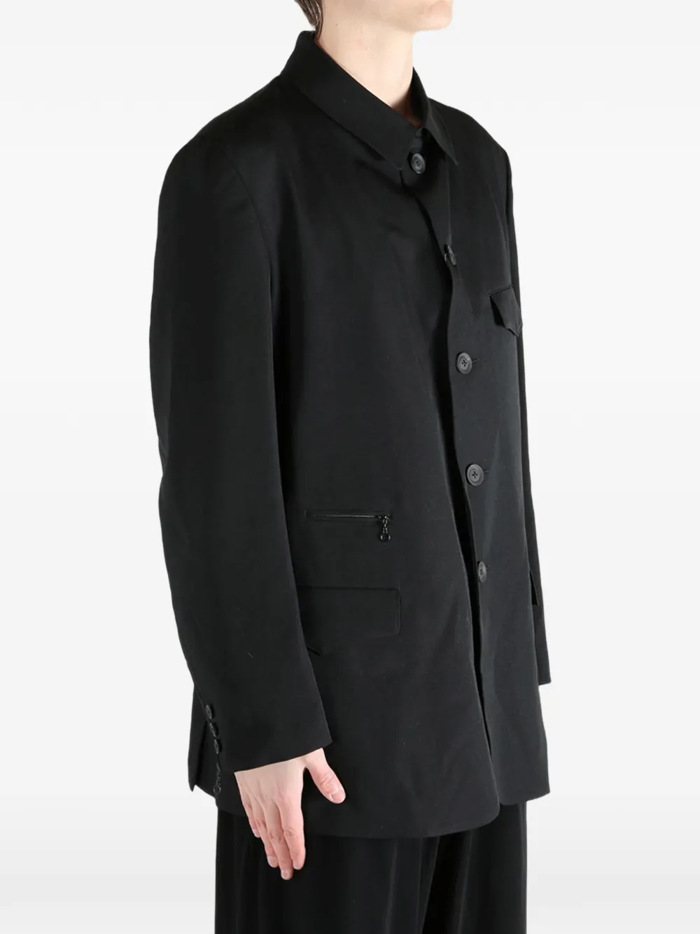 Button-Up Gabardine Jacket